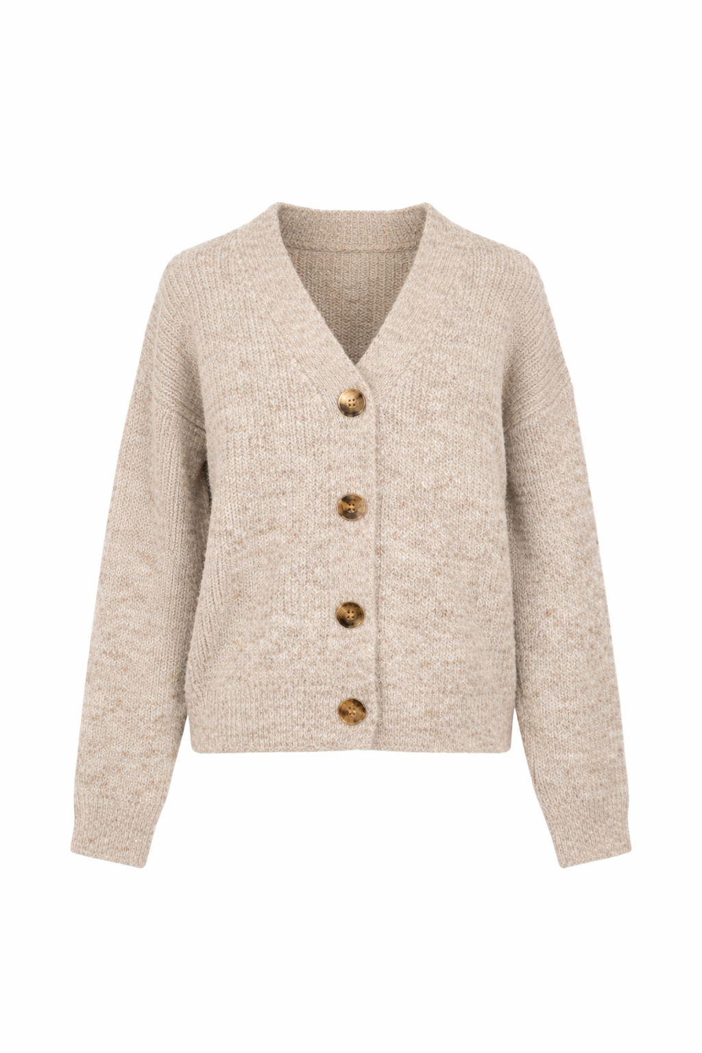 Taupe vest met goudkleurige knopen