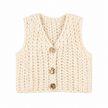 Beige gebreid gilet