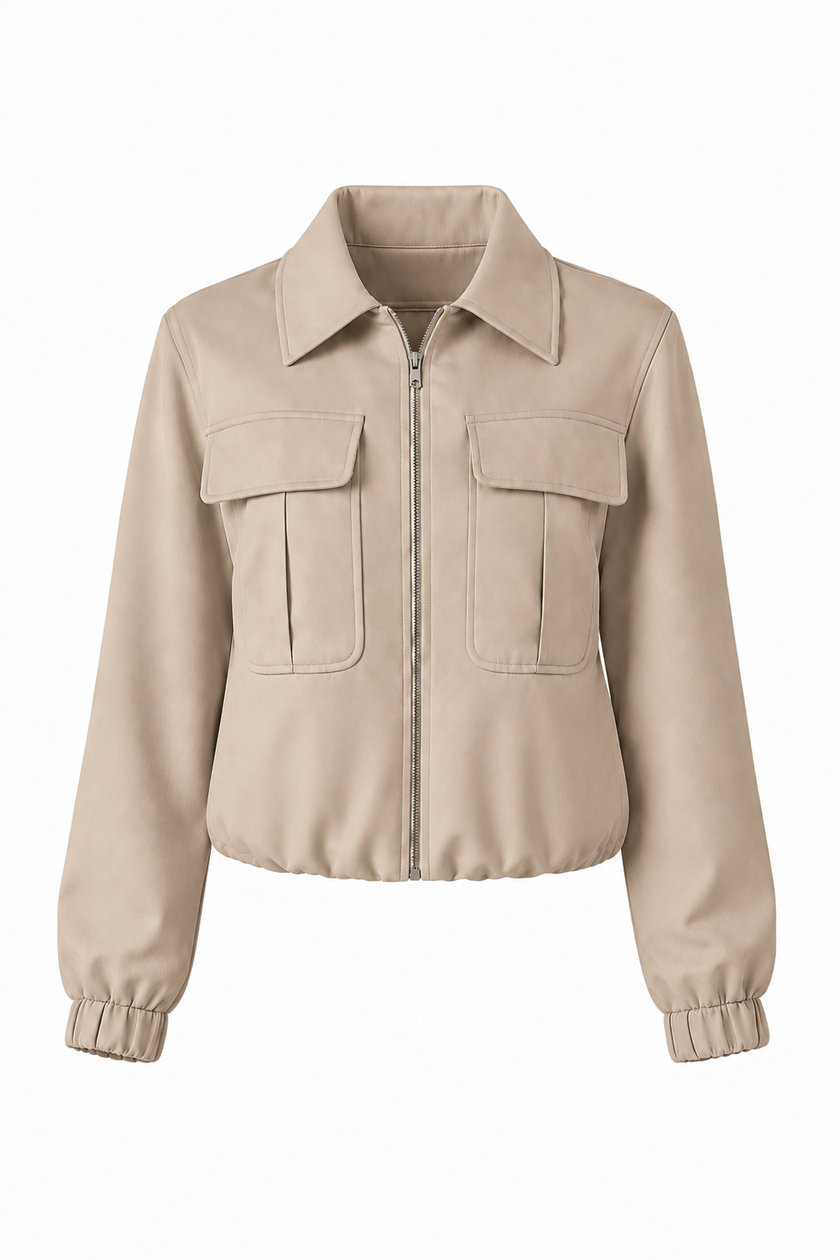 Beige jasje met rits