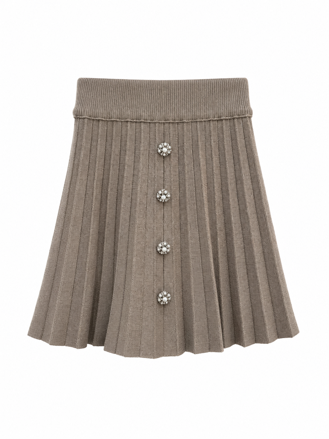 Taupe rokje met knopen