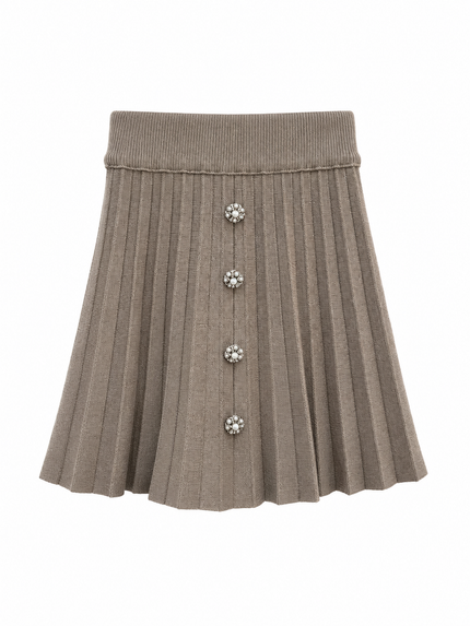 Taupe rokje met knopen