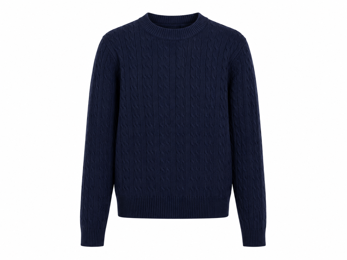 Donkerblauw kabeltruitje