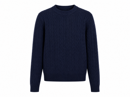Donkerblauw kabeltruitje