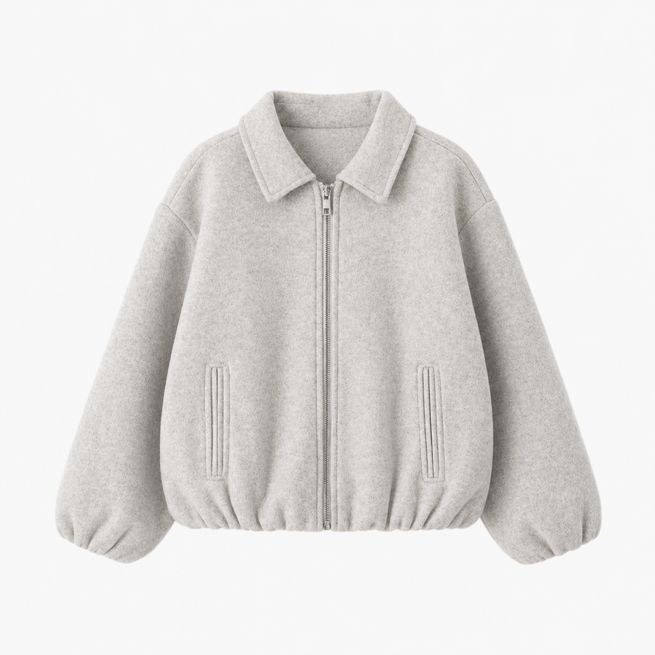 Beige gemêleerd jasje