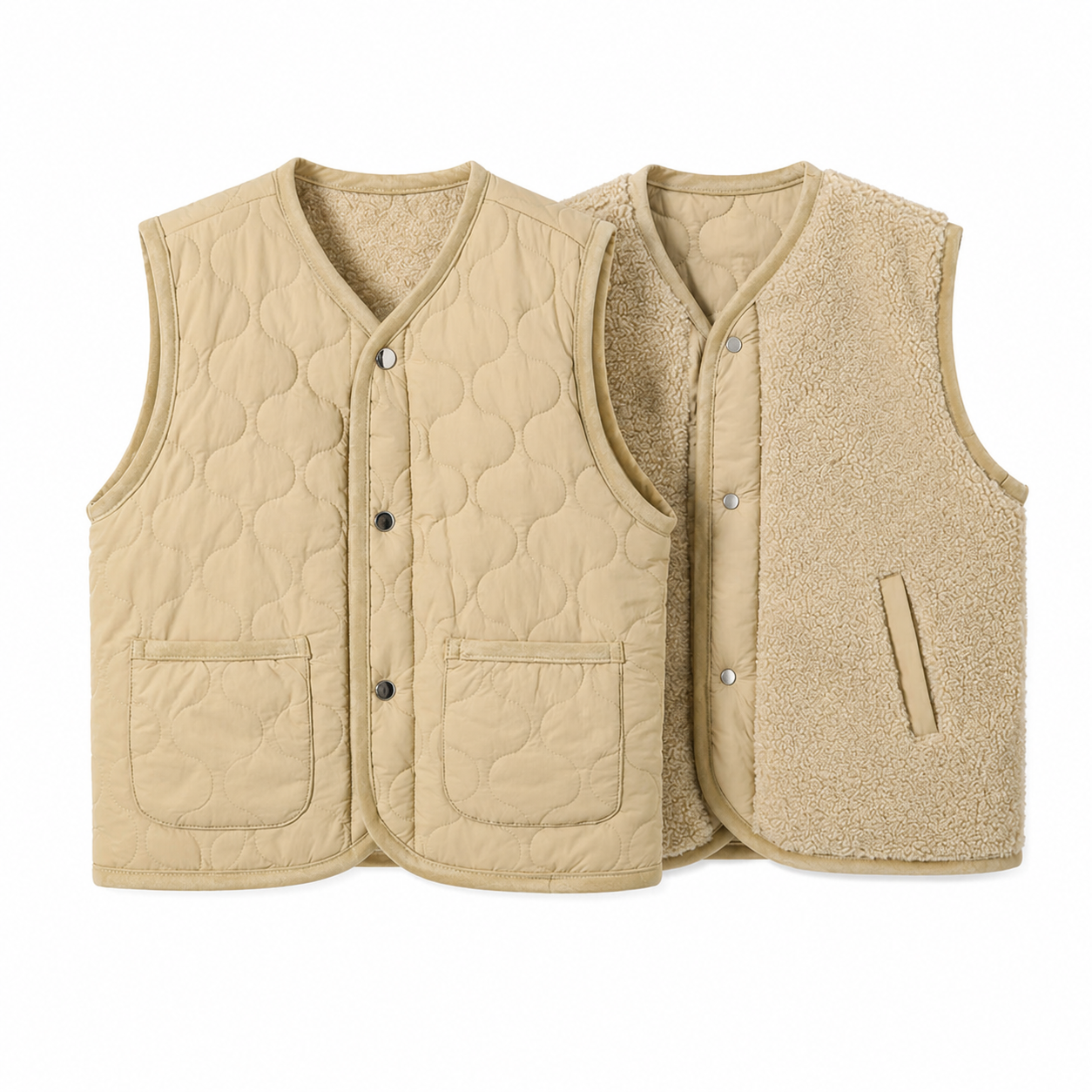 Camel reversible gilet