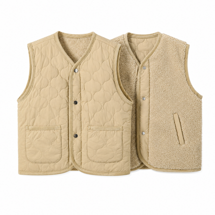 Camel reversible gilet