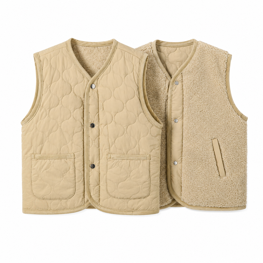 Camel reversible gilet