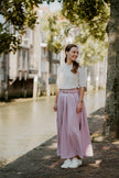 Lila lange rok met riempje