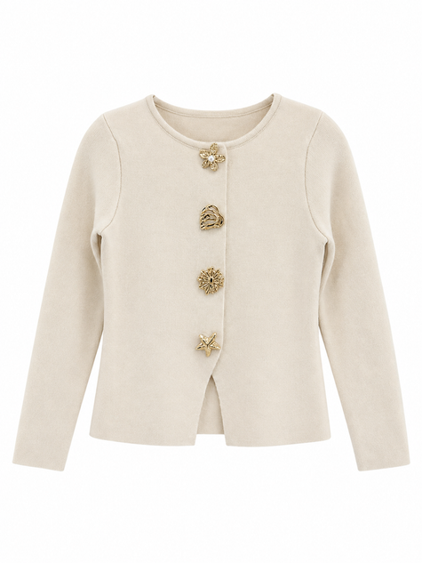 Beige vestje met grote knopen