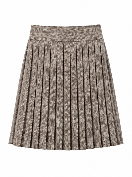 Bruin/beige tweed rokje