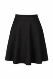 Zwarte klokkende lederlook rok
