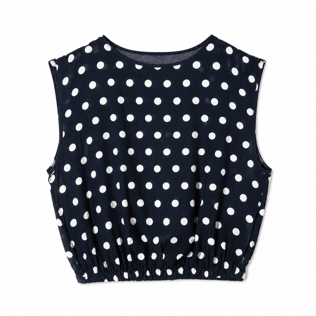 Donkerblauwe stippen top