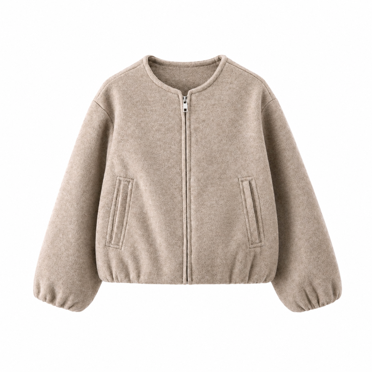 Beige jasje met ronde hals