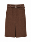 Bruine rib rok