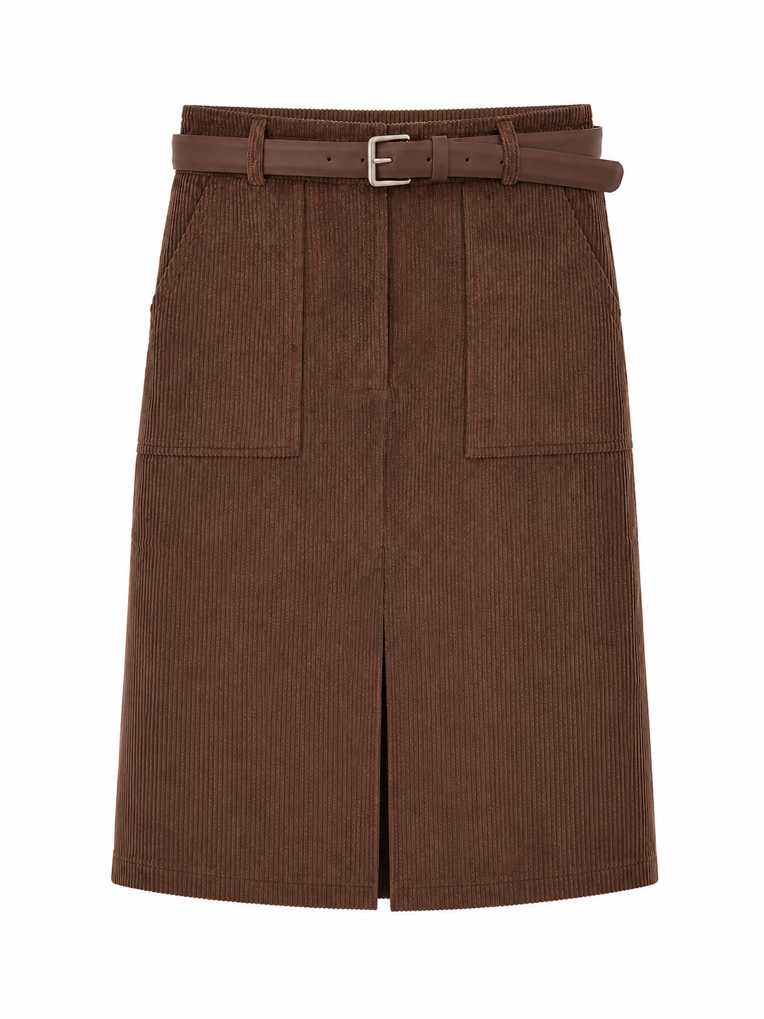 Bruine rib rok