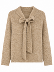 Beige trui met strik