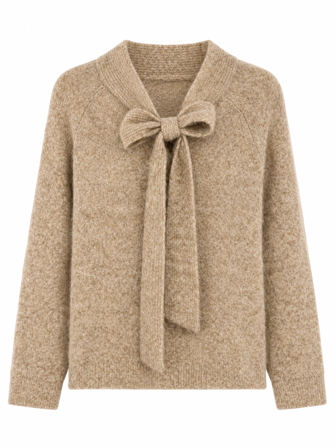 Beige trui met strik