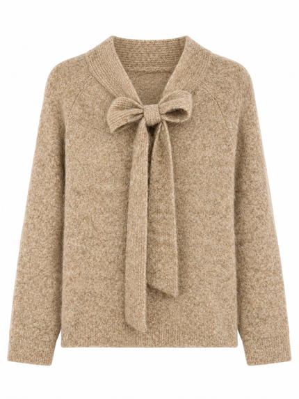 Beige trui met strik