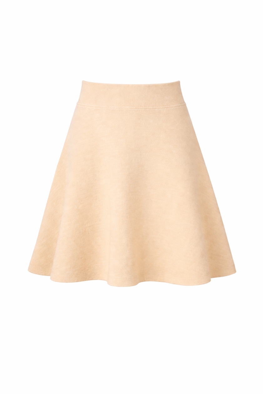 Beige gebreid klokkend rokje