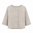 Beige gemêleerd vest met grote knopen