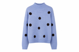 Blauwe trui met stippen