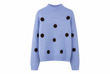 Blauwe trui met stippen