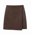 Bruine lederlook rok
