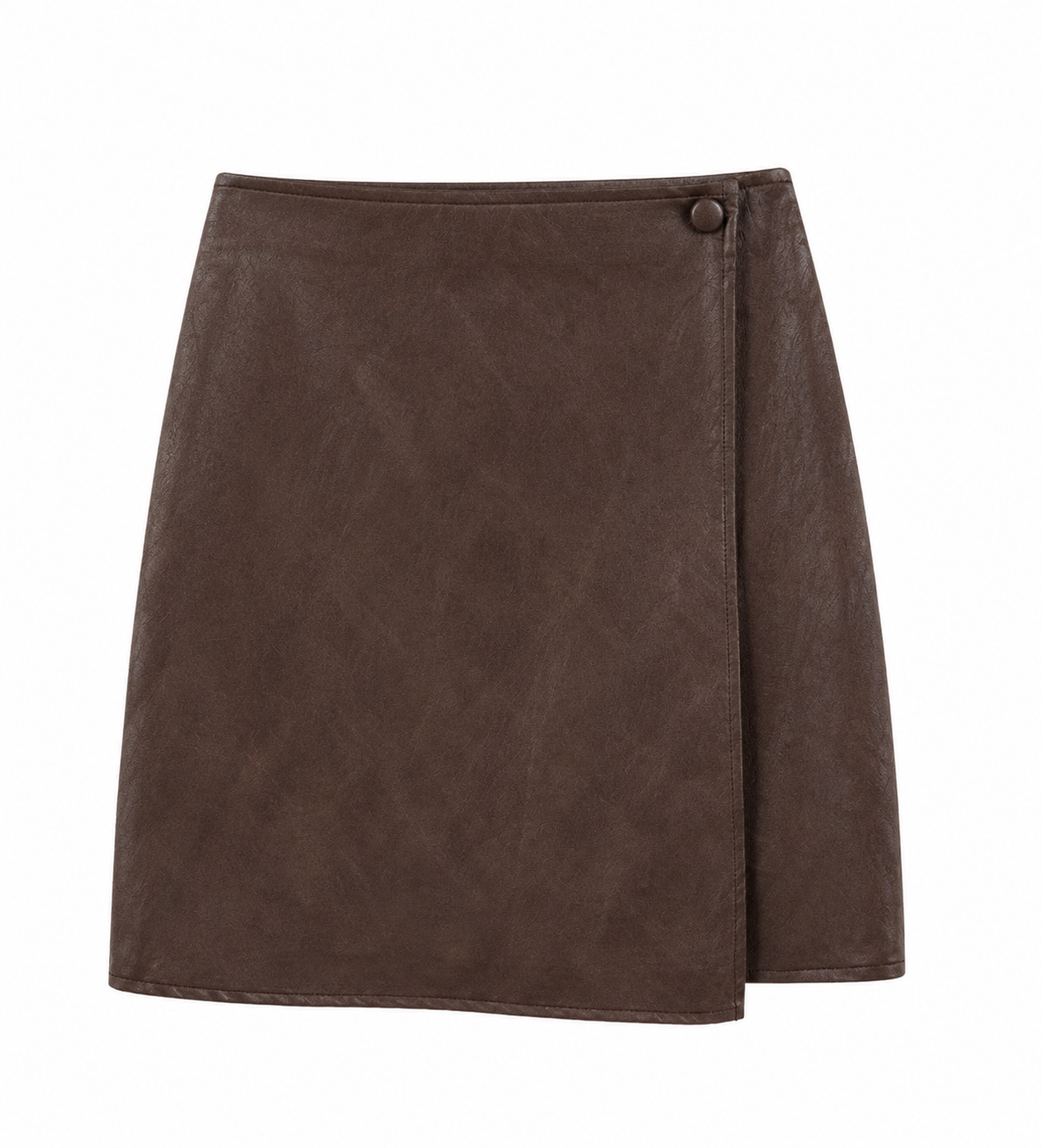 Bruine lederlook rok