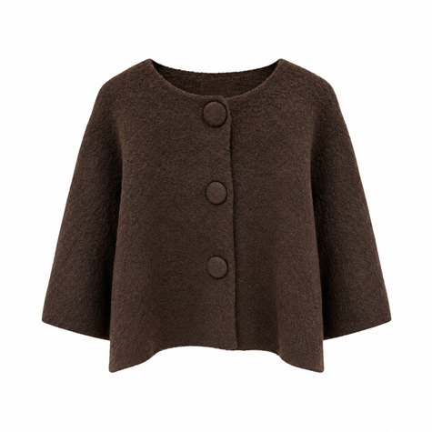Bruin vest met grote knopen