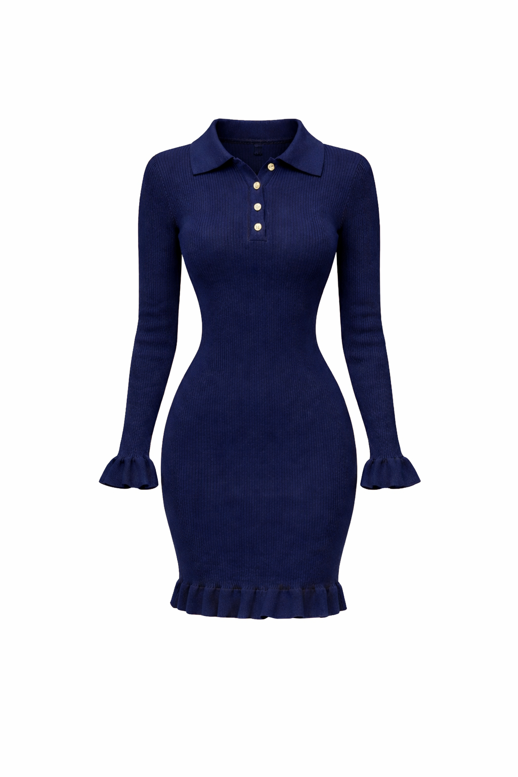 Donkerblauw gebreid jurkje
