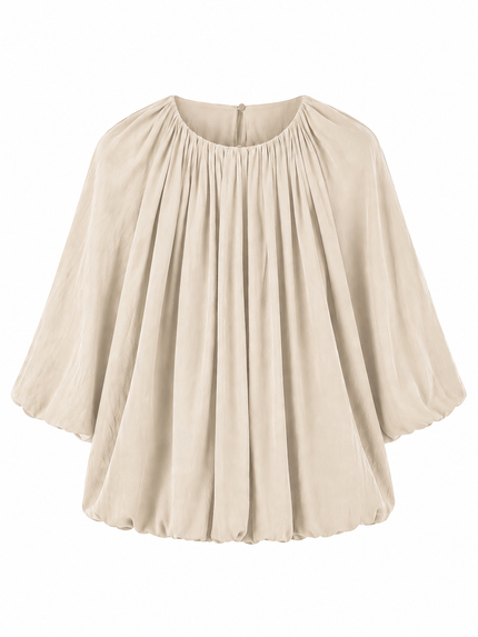 Zandkleurige blouse met ballon