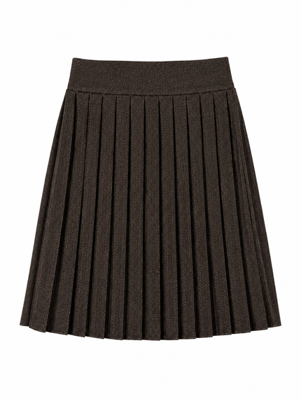 Donkerbruin tweed rokje
