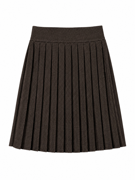 Donkerbruin tweed rokje