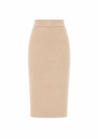 Taupe gebreide midi rok