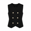 Zwart gebreid gilet