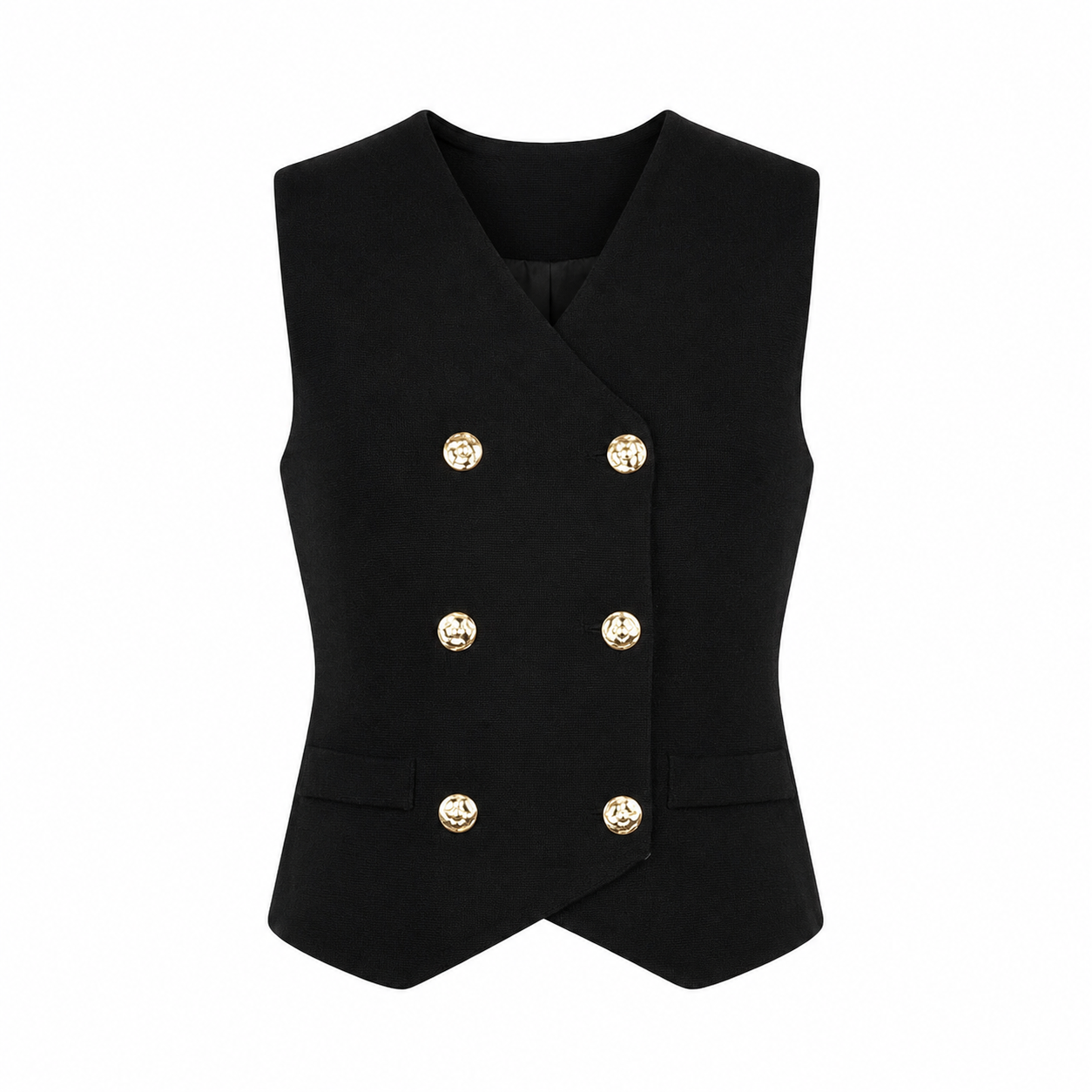 Zwart gebreid gilet