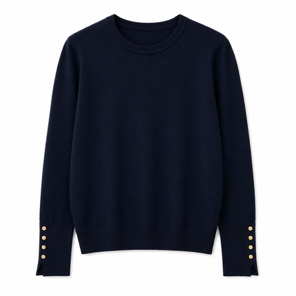Donkerblauwe basic trui