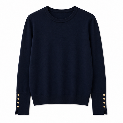Donkerblauwe basic trui