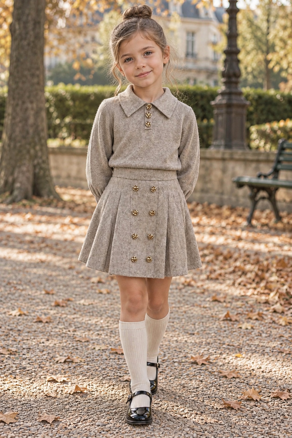 Beige truitje met knopen