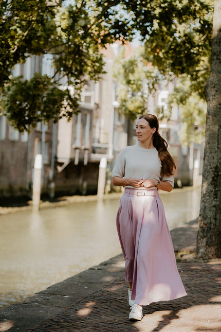 Lila lange rok met riempje
