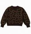 Bruine trui met goudkleurige details
