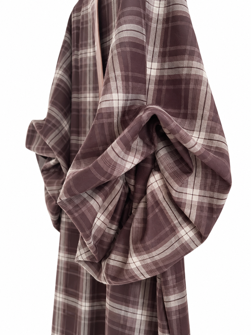 Jurk met donkerbruine/beige ruit