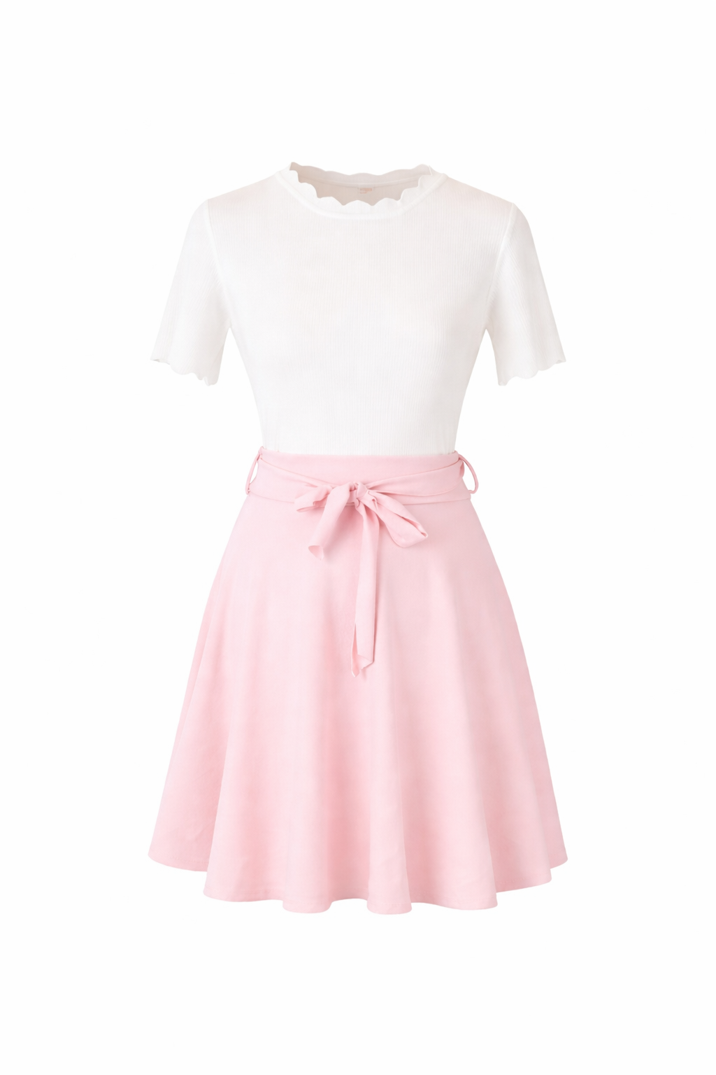 Roze rokje met strikceintuurtje