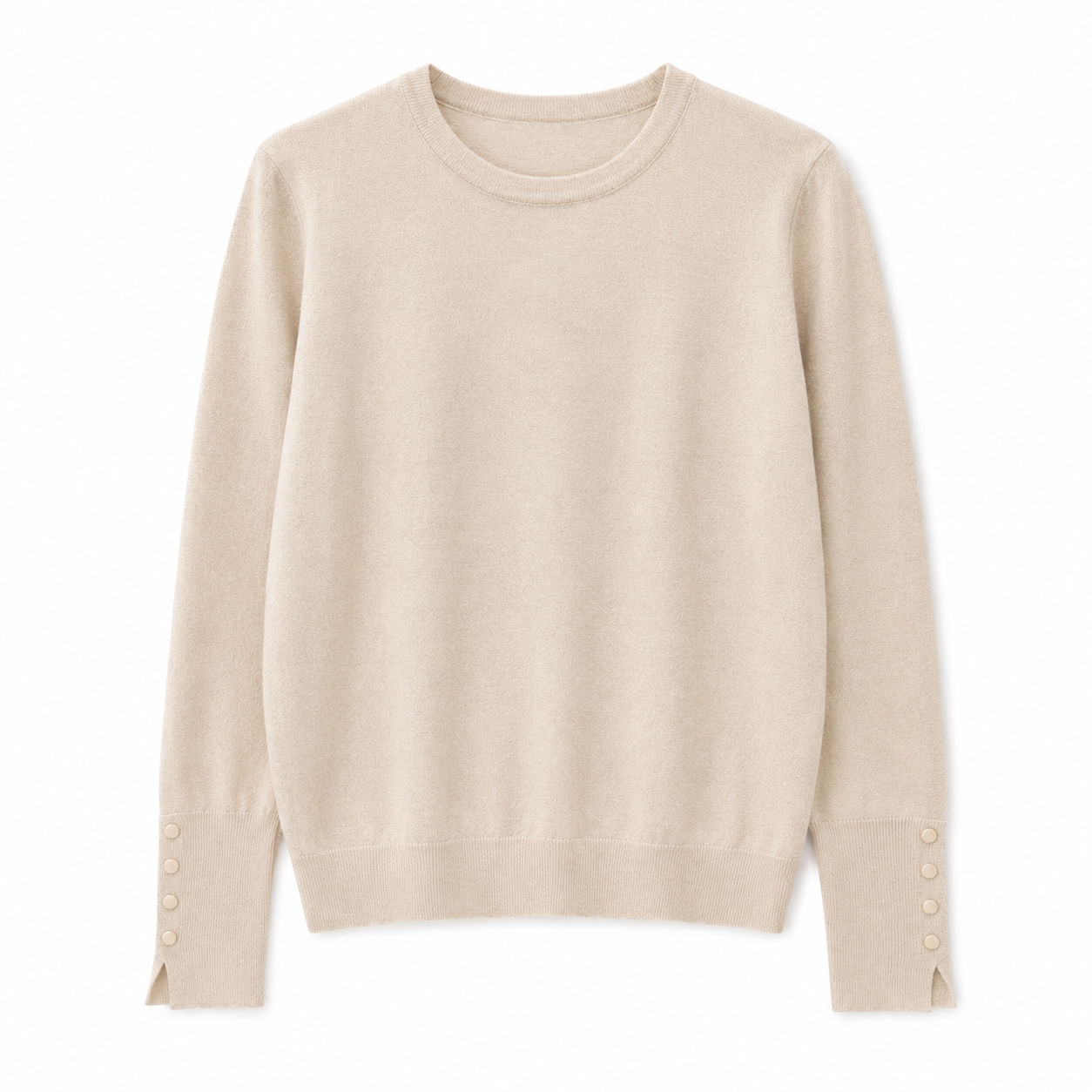 Zandkleur basic trui
