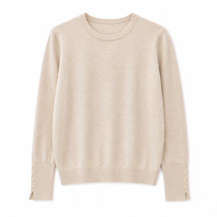 Zandkleur basic trui