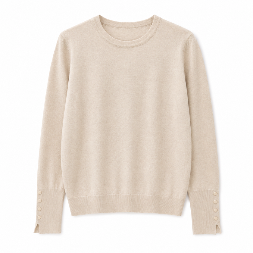 Zandkleur basic trui