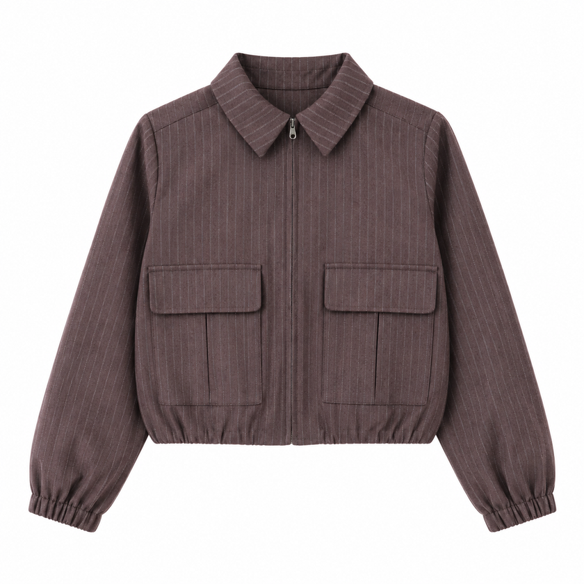Taupe gestreept jasje