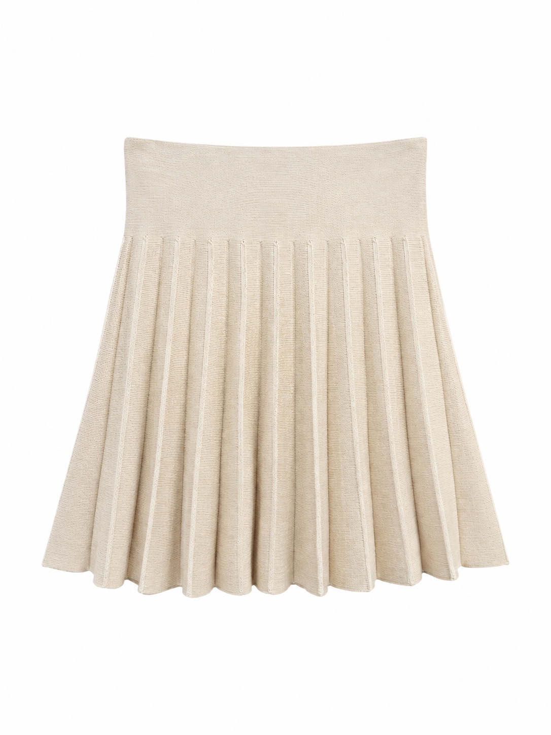 Beige gebreid plooirokje