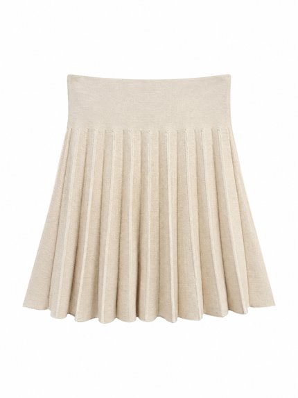 Beige gebreid plooirokje