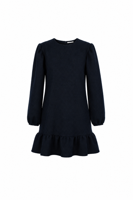 Donkerblauw bouclé jurkje